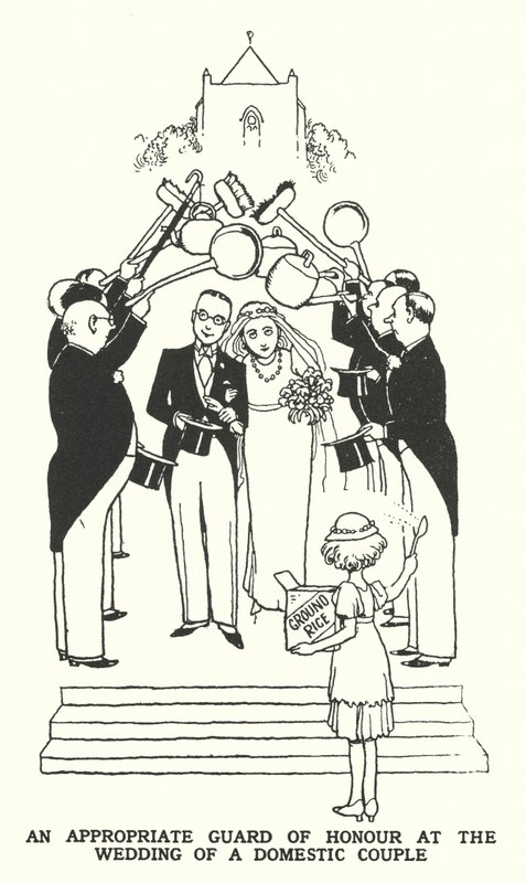 Vhodná čestná stráž na svatbě domácího páru (litho) od William Heath Robinson