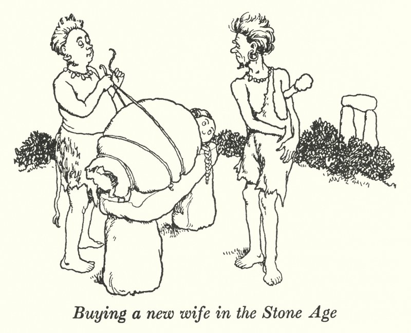 Koupě nové manželky v době kamenné (litho) od William Heath Robinson