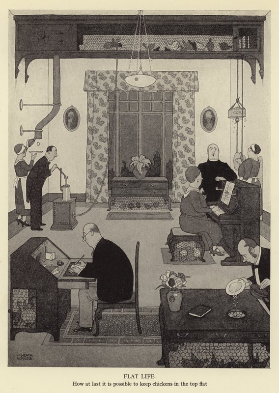Plochý život, jak je konečně možné chovat kuřata v horní rovině od William Heath Robinson
