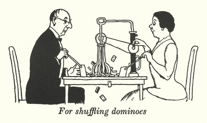 Pro míchání domino (litho) od William Heath Robinson