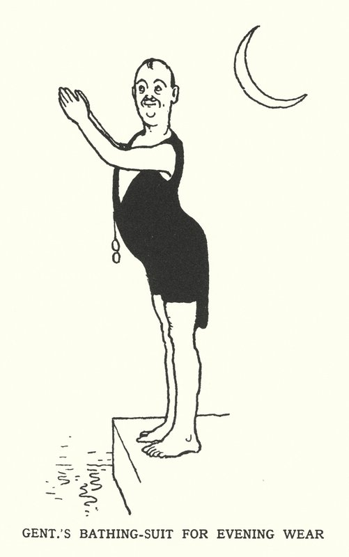 Pánské plavky na večerní nošení (litho) od William Heath Robinson
