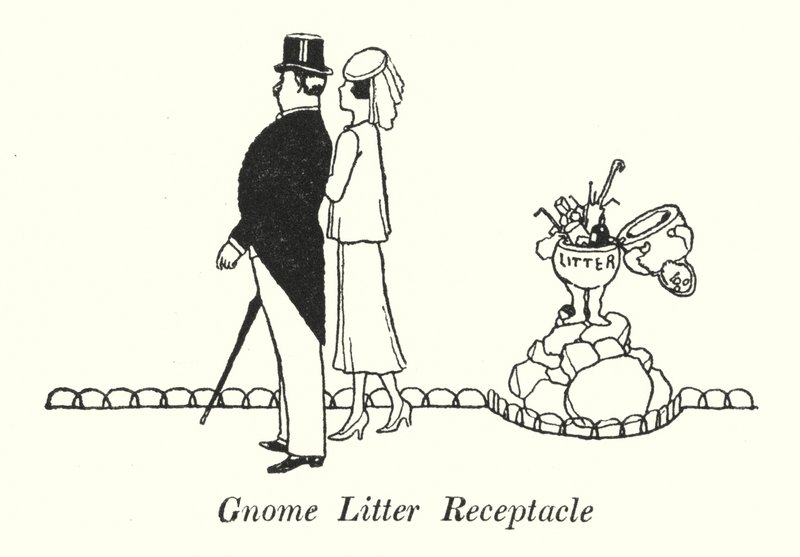 Nádoba na odpadky Gnome (litho) od William Heath Robinson