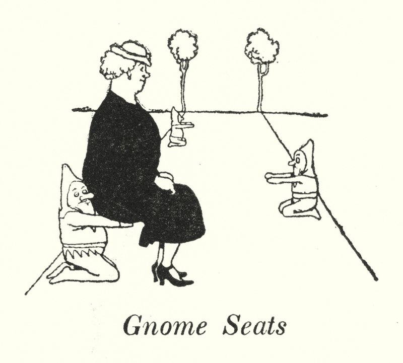 Sedadla Gnome (litho) od William Heath Robinson