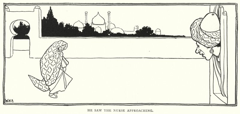 Viděl, jak se sestra blíží (rytina) od William Heath Robinson
