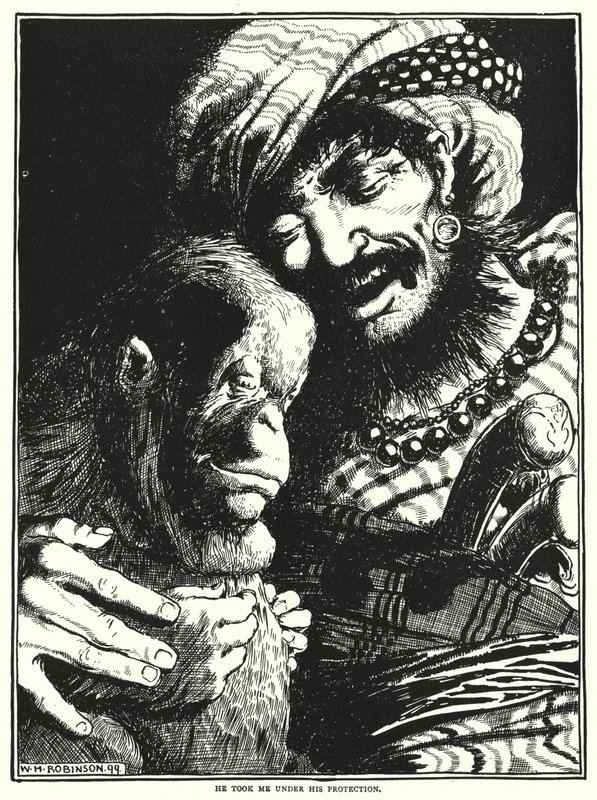 Vzal mě pod svou ochranu (rytina) od William Heath Robinson