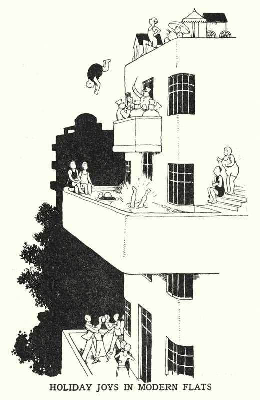 Prázdninové radosti v moderních bytech (litho) od William Heath Robinson