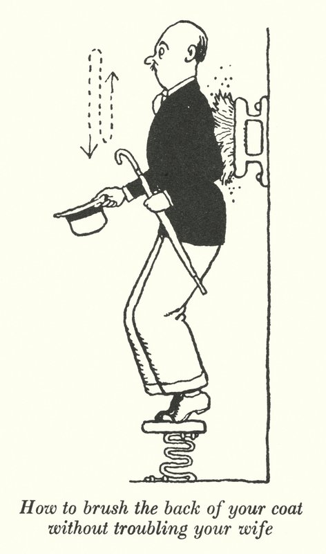 Jak si vykartáčovat zadní část kabátu, aniž byste obtěžovali svou ženu (litho) od William Heath Robinson