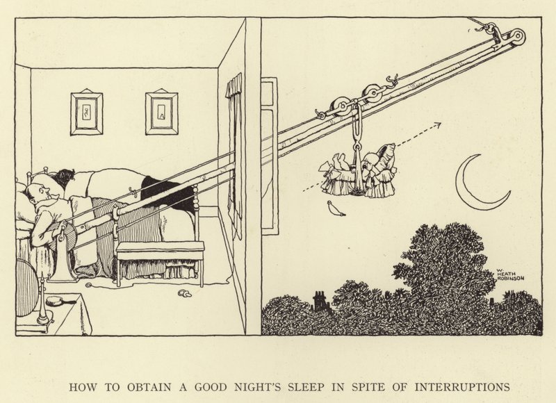 Jak dosáhnout dobrého nočního spánku i přes přerušování od William Heath Robinson