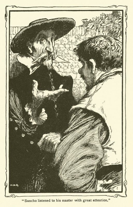 Ilustrace pro Dona Quijota (litho) od William Heath Robinson