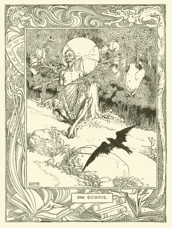 Ilustrace pro Dona Quijota (litho) od William Heath Robinson