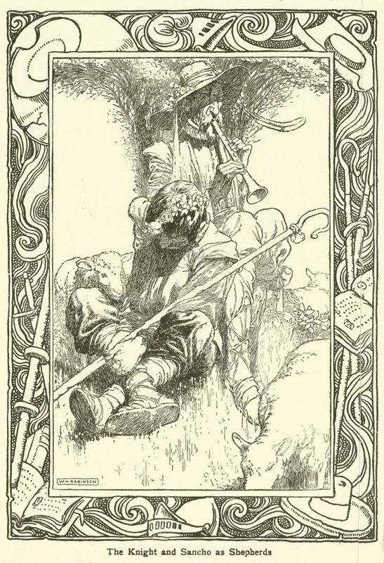 Ilustrace pro Dona Quijota (litho) od William Heath Robinson