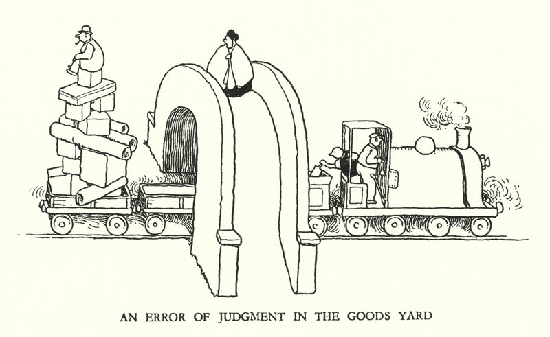 Ilustrace pro Railway Ribaldry od W Heatha Robinsona (litho) od William Heath Robinson