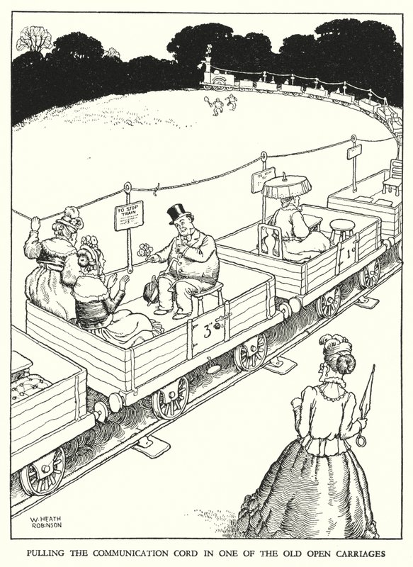Ilustrace pro Railway Ribaldry od W Heatha Robinsona (litho) od William Heath Robinson