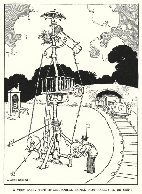 Ilustrace pro Railway Ribaldry od W Heatha Robinsona (litho) od William Heath Robinson