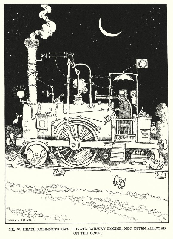 Ilustrace pro Railway Ribaldry od W Heatha Robinsona (litho) od William Heath Robinson