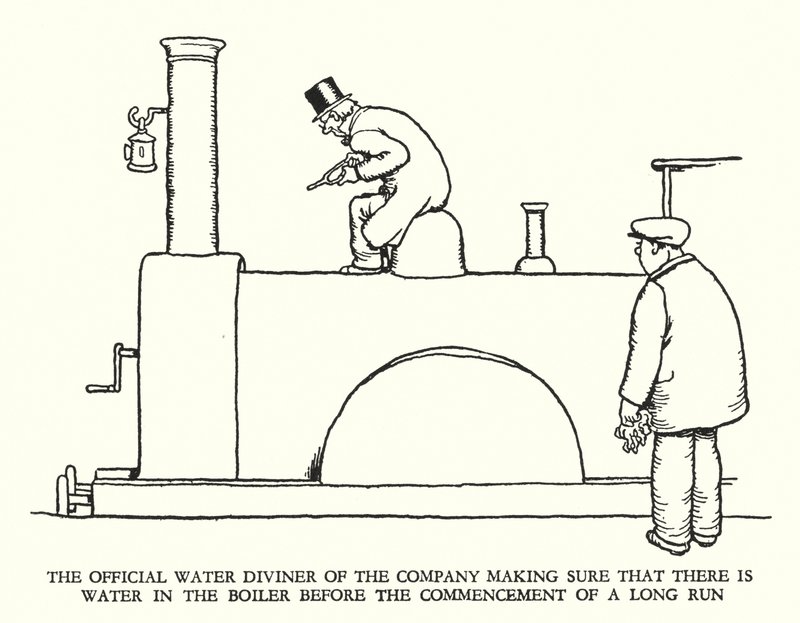 Ilustrace pro Railway Ribaldry od W Heatha Robinsona (litho) od William Heath Robinson