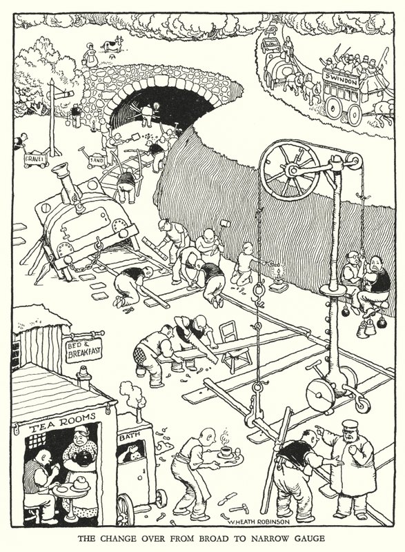 Ilustrace pro Railway Ribaldry od W Heatha Robinsona (litho) od William Heath Robinson