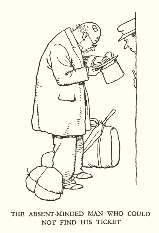 Ilustrace pro Railway Ribaldry od W Heatha Robinsona (litho) od William Heath Robinson