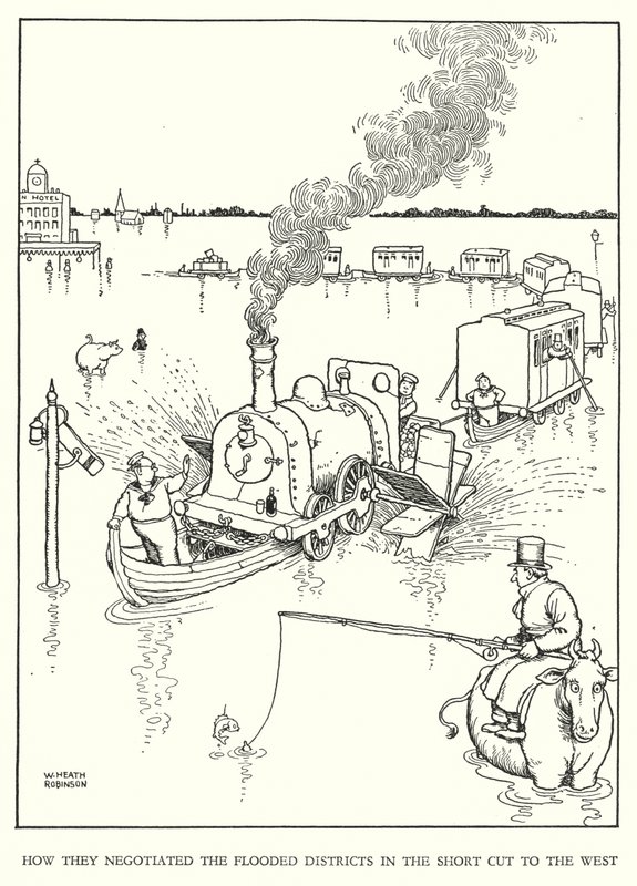 Ilustrace pro Railway Ribaldry od W Heatha Robinsona (litho) od William Heath Robinson
