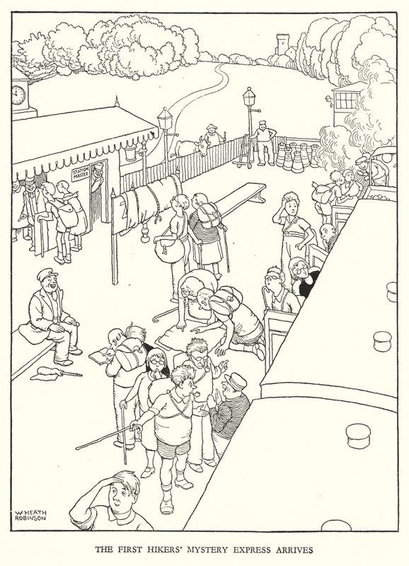 Ilustrace pro Railway Ribaldry od W Heatha Robinsona (litho) od William Heath Robinson