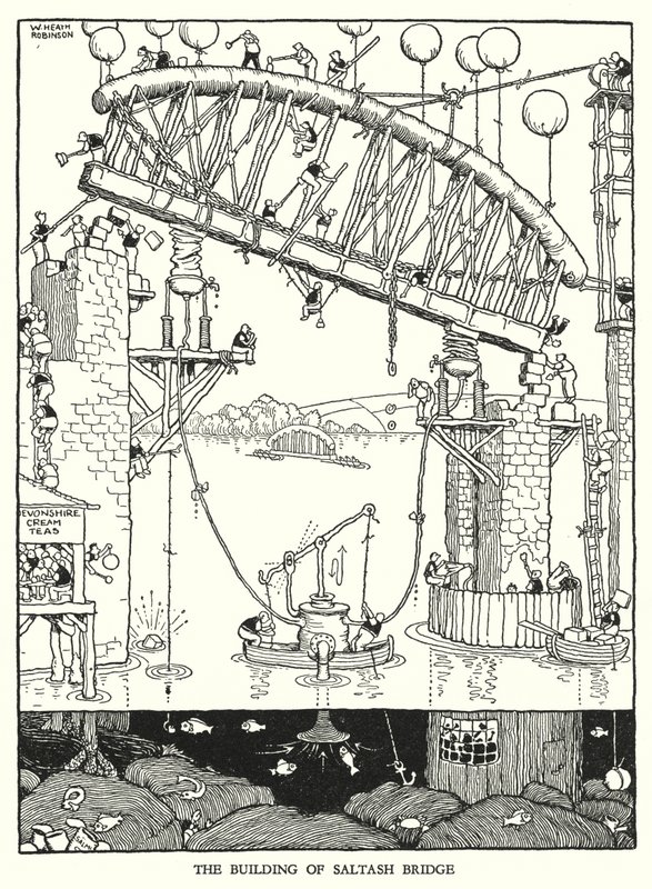 Ilustrace pro Railway Ribaldry od W Heatha Robinsona (litho) od William Heath Robinson