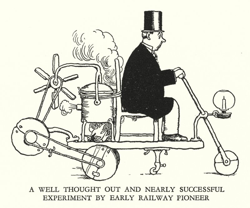 Ilustrace pro Railway Ribaldry od W Heatha Robinsona (litho) od William Heath Robinson