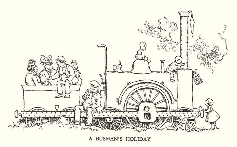 Ilustrace pro Railway Ribaldry od W Heatha Robinsona (litho) od William Heath Robinson