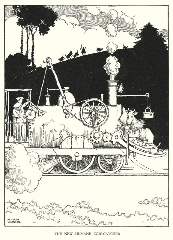 Ilustrace pro Railway Ribaldry od W Heatha Robinsona (litho) od William Heath Robinson