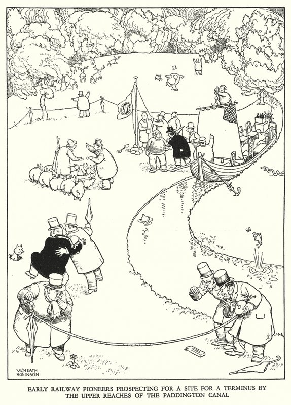 Ilustrace pro Railway Ribaldry od W Heatha Robinsona (litho) od William Heath Robinson