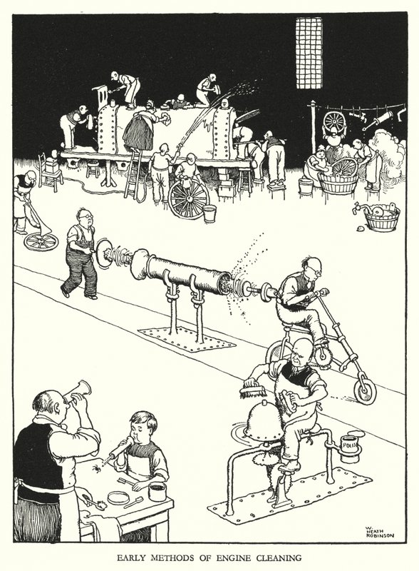 Ilustrace pro Railway Ribaldry od W Heatha Robinsona (litho) od William Heath Robinson