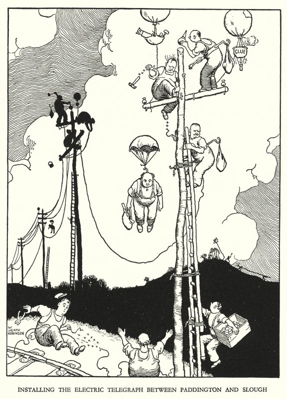 Ilustrace pro Railway Ribaldry od W Heatha Robinsona (litho) od William Heath Robinson