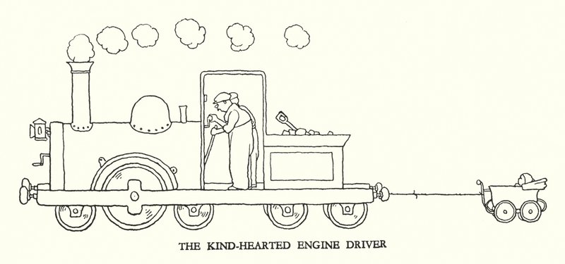Ilustrace pro Railway Ribaldry od W Heatha Robinsona (litho) od William Heath Robinson
