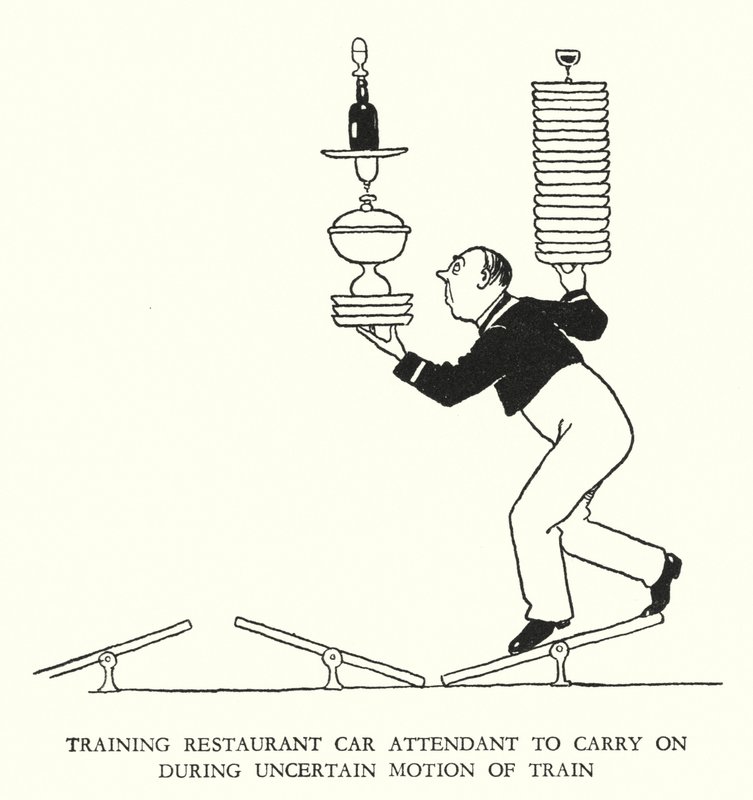 Ilustrace pro Railway Ribaldry od W Heatha Robinsona (litho) od William Heath Robinson