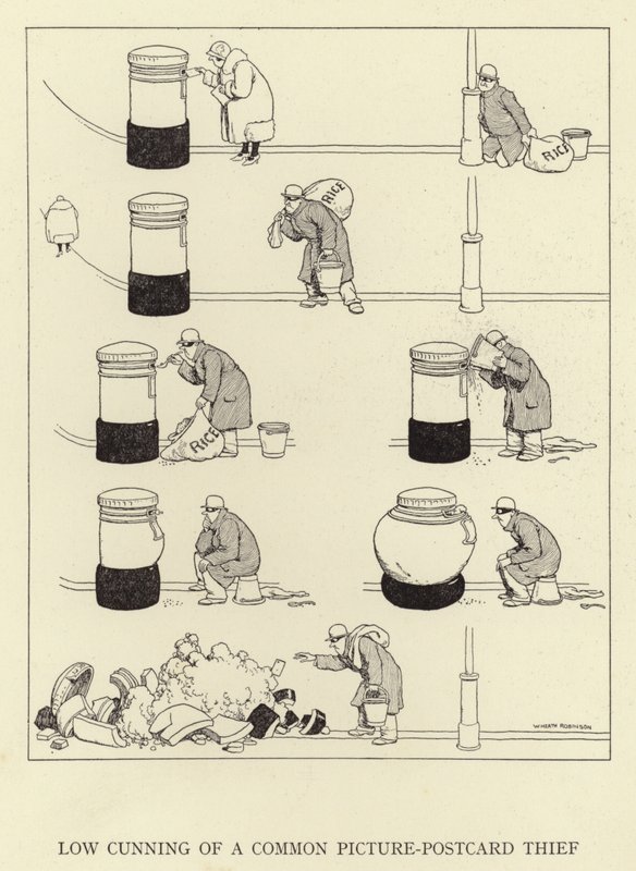 Nízká mazanost obyčejného zloděje pohlednic od William Heath Robinson