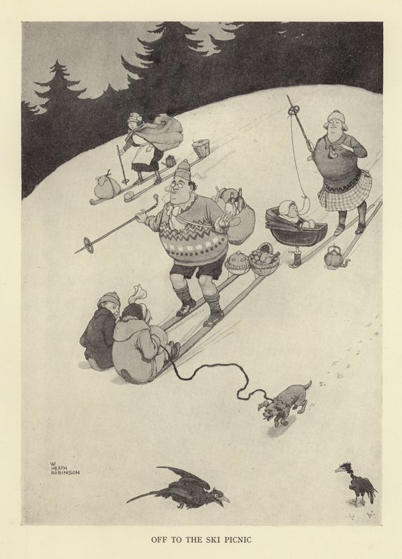 Vyrazte na lyžařský piknik od William Heath Robinson