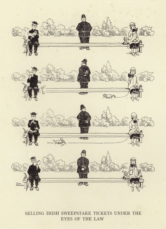 Prodej irských sázkových lístků pod dohledem zákona od William Heath Robinson
