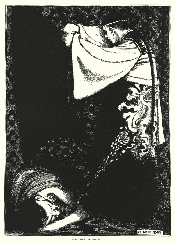 Zabil ho na místě (rytina) od William Heath Robinson