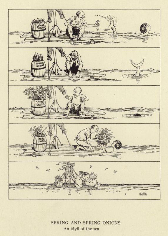 Jarní a jarní cibulka, idylka moře od William Heath Robinson