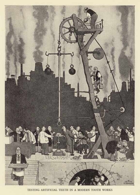Testování umělých zubů v moderním chrupu funguje od William Heath Robinson