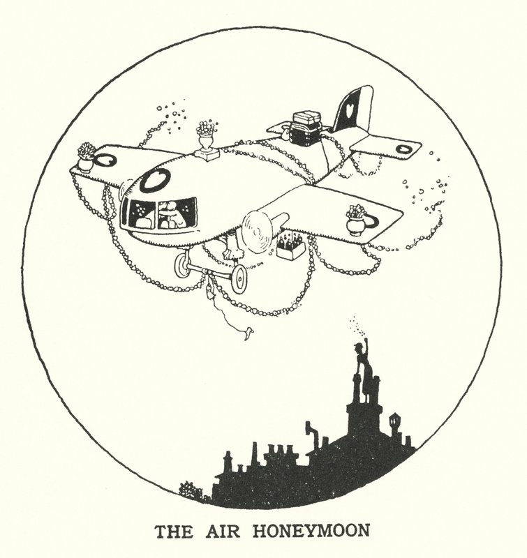 Vzdušné líbánky (litho) od William Heath Robinson