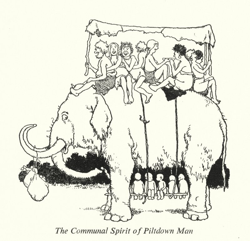 Společný duch Piltdown Man (litho) od William Heath Robinson