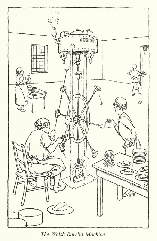 Welsh Rarebit Machine (litho) od William Heath Robinson