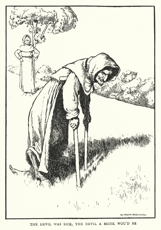 Ďábel byl nemocný, ďábel by byl mnichem (litho) od William Heath Robinson