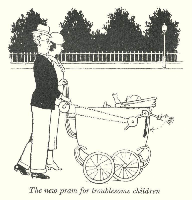 Nový kočárek pro problémové děti (litho) od William Heath Robinson