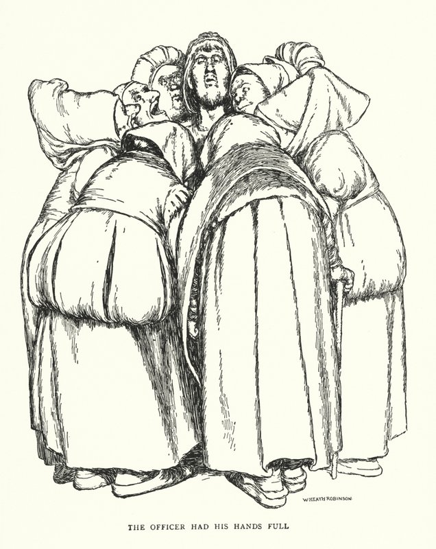 Důstojník měl plné ruce práce (litho) od William Heath Robinson