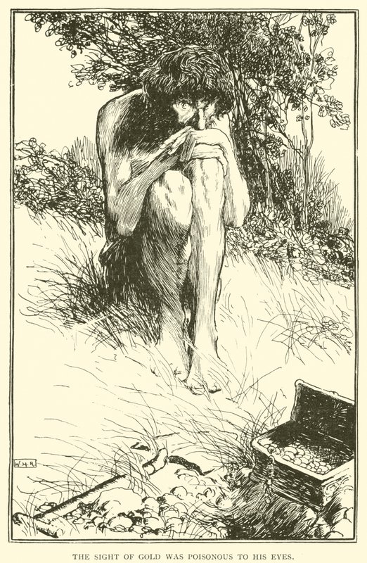 Pohled na zlato byl pro jeho oči jedovatý. od William Heath Robinson