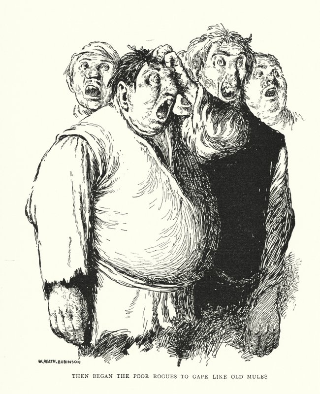 Pak začali chudáci zírat jako staří mezci (litho) od William Heath Robinson