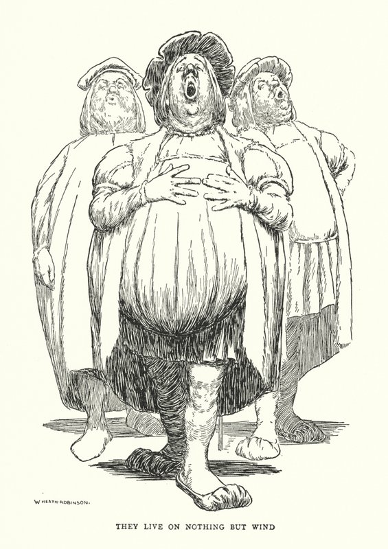 Nežijí ničím jiným než větrem (litho) od William Heath Robinson