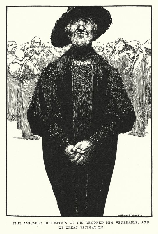 Tato jeho přátelská povaha ho učinila úctyhodným a velmi váženým (litho) od William Heath Robinson
