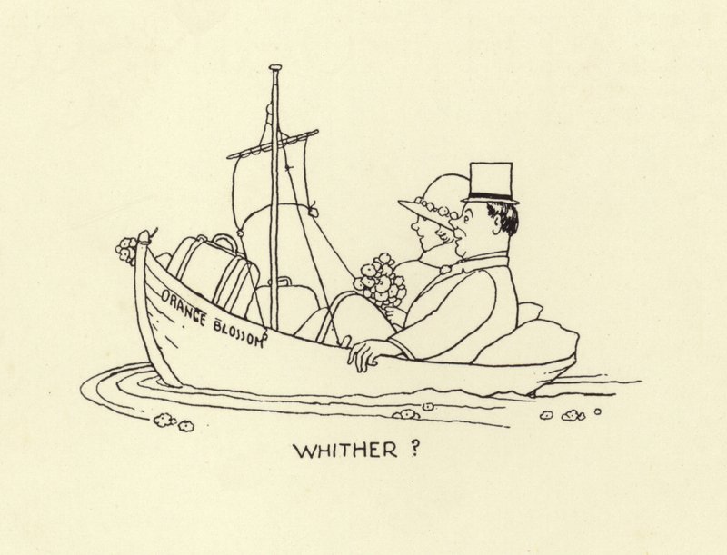 Kam, manželský pár na moři manželského života od William Heath Robinson